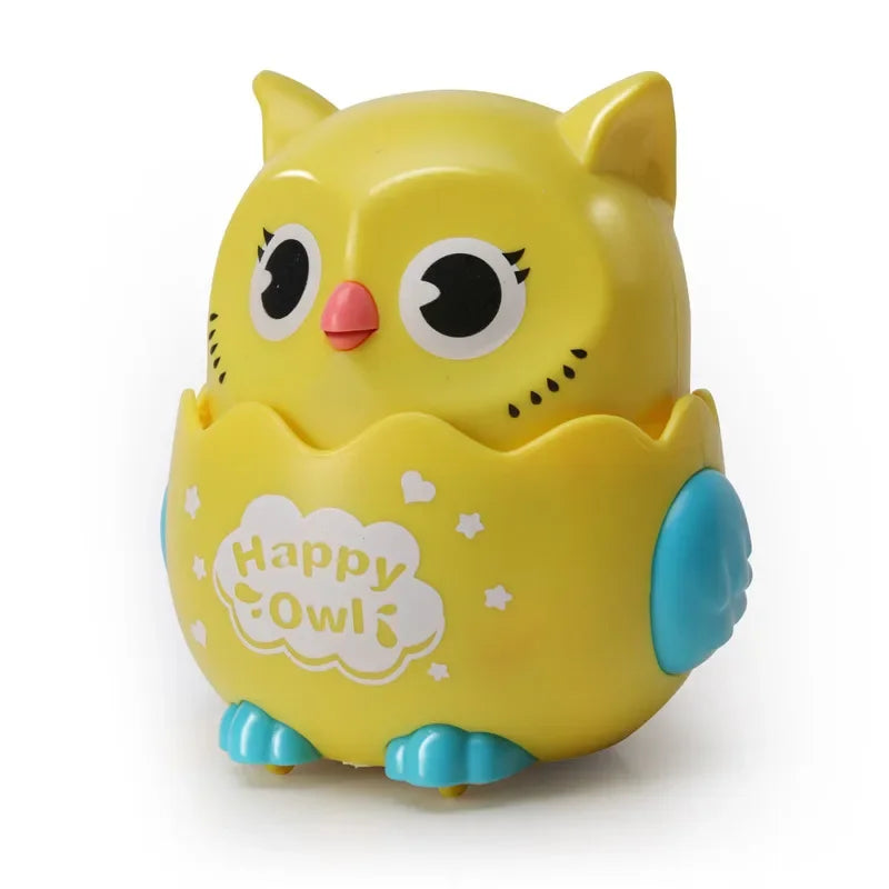 Classic Wind Up Interactive Owl Shaped Press Mechanical Sliding Toys for Boys Girls Birthday Xmas Gift