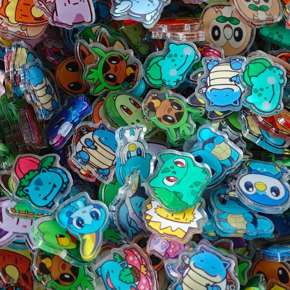 50pcs/set Pocket Monsters Cartoon Pokemon Resin DIY Accessories Cute Kawaii Laminating Acrylic Cream Glue Phone Case Patch