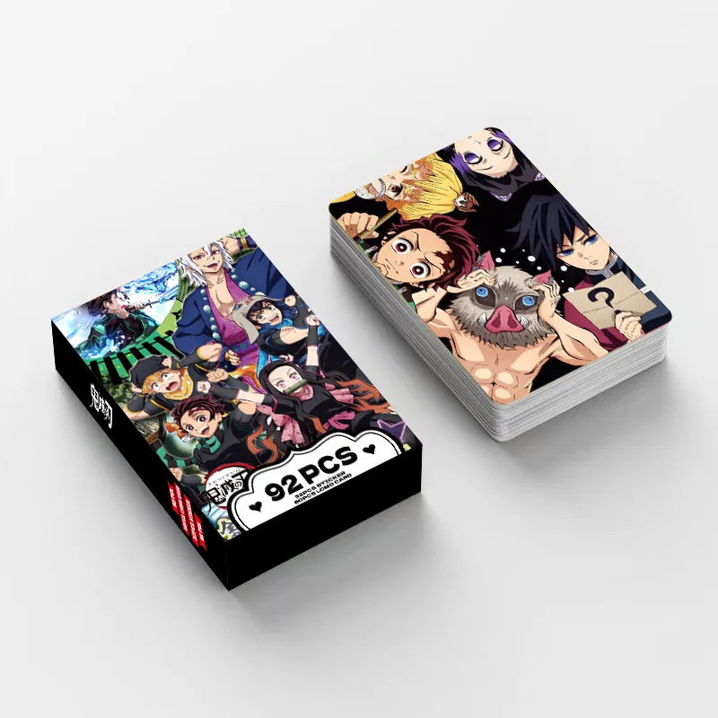 92 Pcs Genuine Demon Slayer Lomo Cards And Stickers Double Sided Hd Color Printed Anime Collectible Bookmarks Greeting Cards