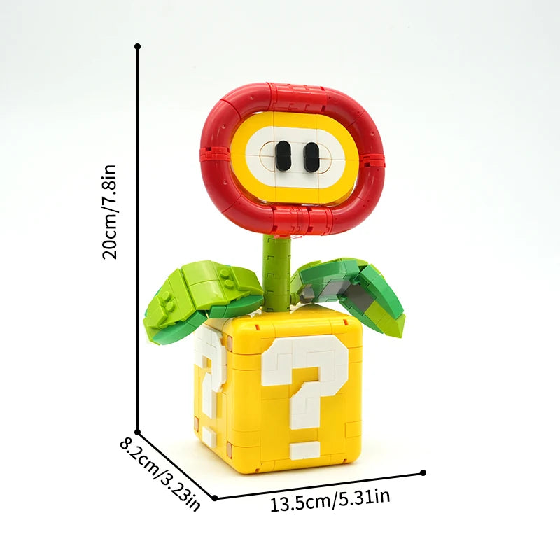New Creative Flame Flower Building Blocks MOC DIY Potted Plant Model Desktop Decor Birthday Christmas Gifts Carnivorous Plant
