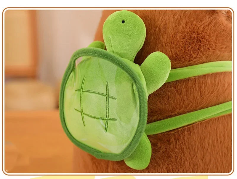 Cute Capybara Plush Toy Stuffed Animals Capibara with Turtle Backpack Kapibala Soft Doll Toys Birthday Christmas Gift