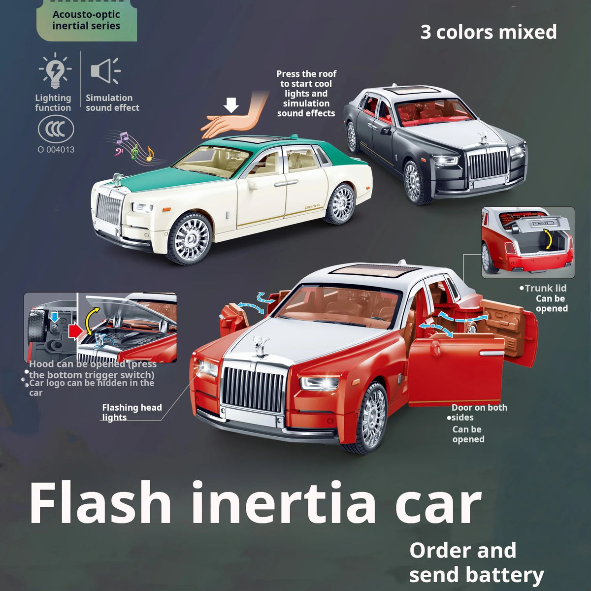 1:32 Simulation Rolls-Royce Phantom Model Car Model Ornaments Luxury Plastic Car Sedan Children's Toy Car Boy Collection