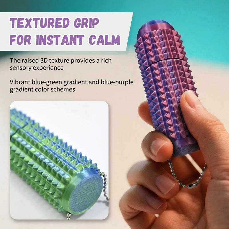 3D Printed Little Ouchie Fidget Toys Portable Mini Spiky Grippie Stim Stress Relief Toys Keychain Stimming Autism Adults Gifts