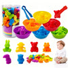 36PCS Colorful Animal Toy Set for Toddlers - Early Learning Educational Toys with Bowls & Tongs, Safe Plastic