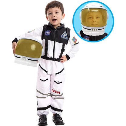 JOYFY Astronaut Costume with Helmet, Space Suit for Toddler Kids Astronaut Halloween Costume for Cosplay