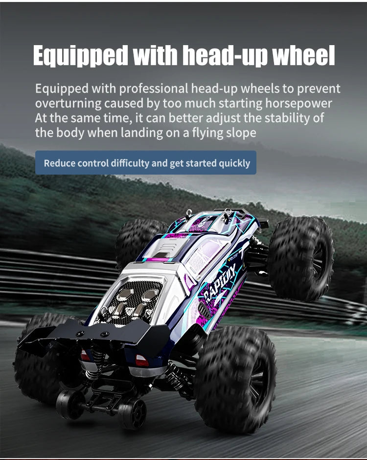 50KM/H RC Car With LED Lights 2.4G Radio Remote Control Cars Buggy Off-Road Control Trucks Boys Toy for Children VS WLtoy 144001