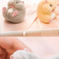 Japan YELL Gashapon Toys Cute Fatty Milky Soft Hamster Flocking Plush Dolls Squeeze Anti Stress Relief Squishy Collect Ornaments