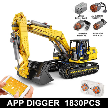 Mould King 13112 Technical Car Toys The Motorized MOC-2513 Excavator Building Block Assembly Excavator Brick Kids Christmas Gift