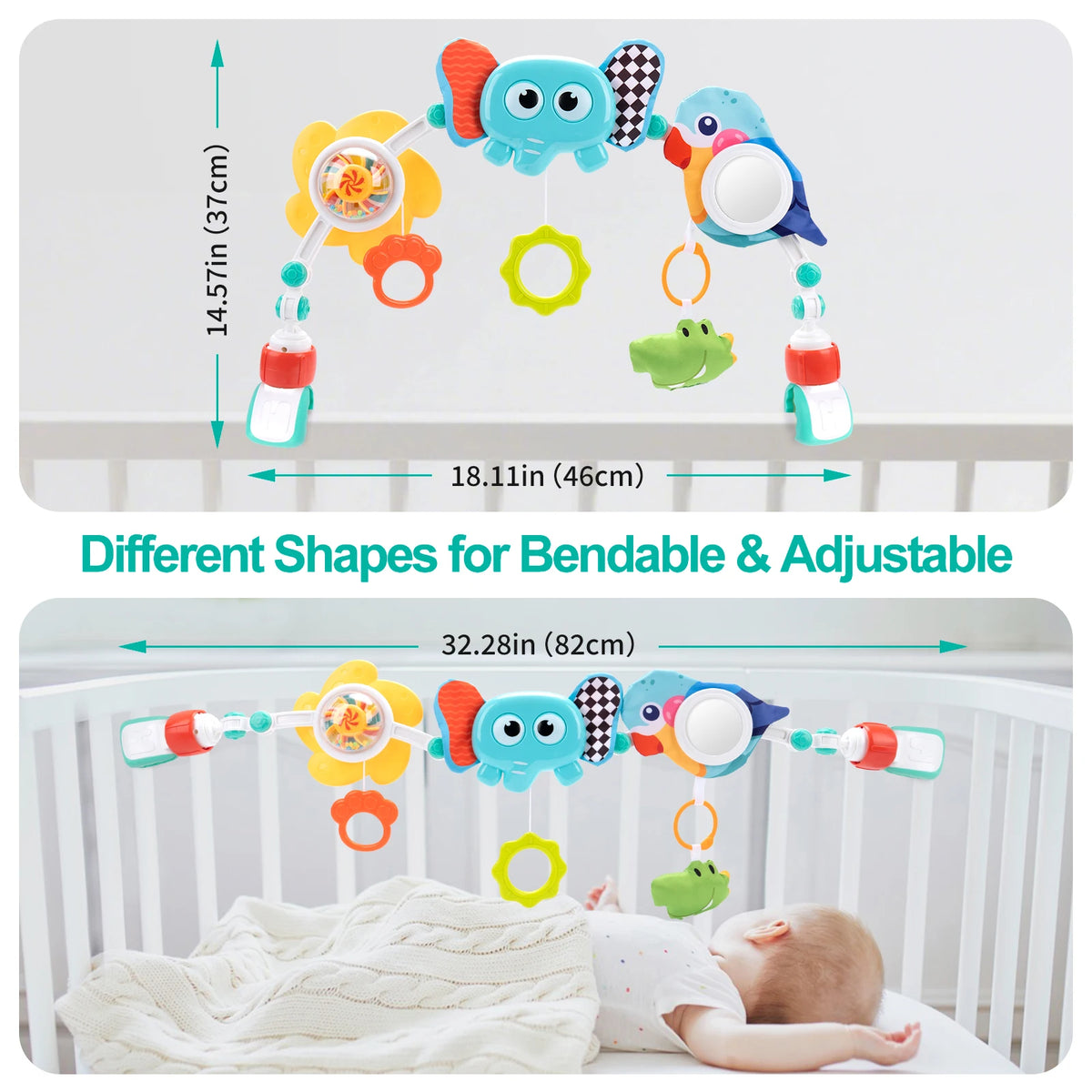 Baby Stroller Arch Toys Bouncer Toy Pram Activity Arch Toys Fine Motor Skills Toys Sensory Development Arch Baby Car Seat Toys