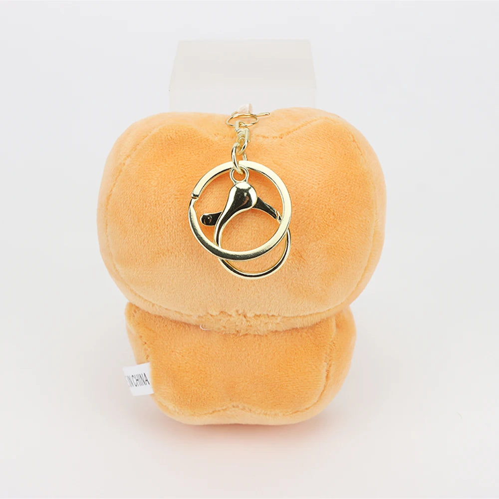 10cm Kawaii Lifelike Butter Biscuit Cat Plush Toy Keyring for Girls Bag Ornament Cute Pendant Dolls Toys for Kids Birthday Gift