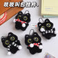 New Kawaii Big Eyes Cat Plush Doll With Scarf Black Cat Keychain Bag Pendant Cartoon Kitten Ornament Holiday Gift For Dear