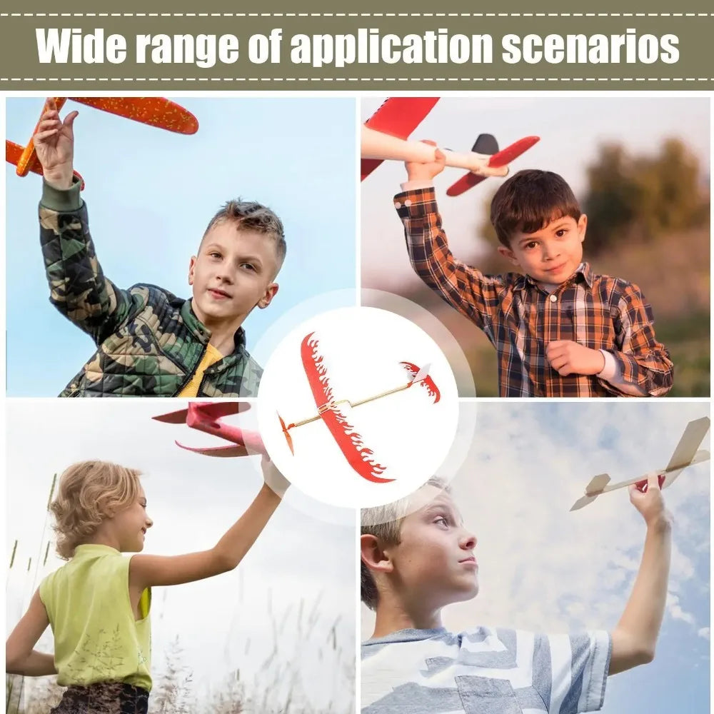 Rubber band airplane powered glider airplane set small ornaments flying games playing children, students and adults outdoor spor