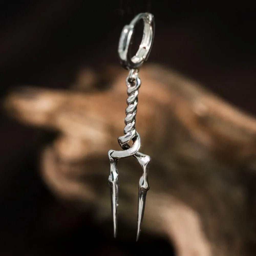 Neon Genesis Evangelion Spear of Longinus Earring Silver Plated Anime Cosplay Jewelry for Fans Gift