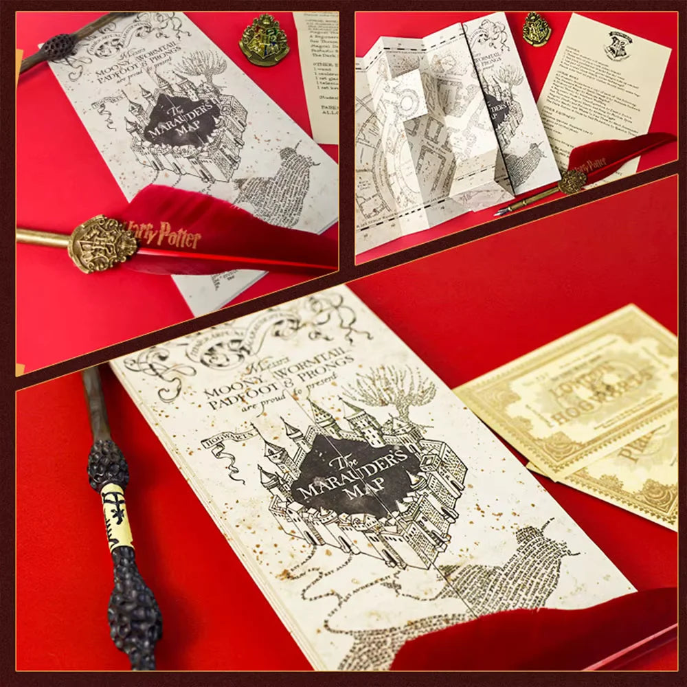 Harry Potter Map Magic Academy Hogwarts Theme HD Full Version Expandable Stereoscopic Magic Treasure Hunt Map Birthdays Gifts