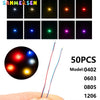 50pcs/bag 0402 0603 0805 1206 SMD Lamp Wired Micro Litz Led Pre-Soldered Chip Wired 30cm 3V DIY Railway Models Scenes Toy Light