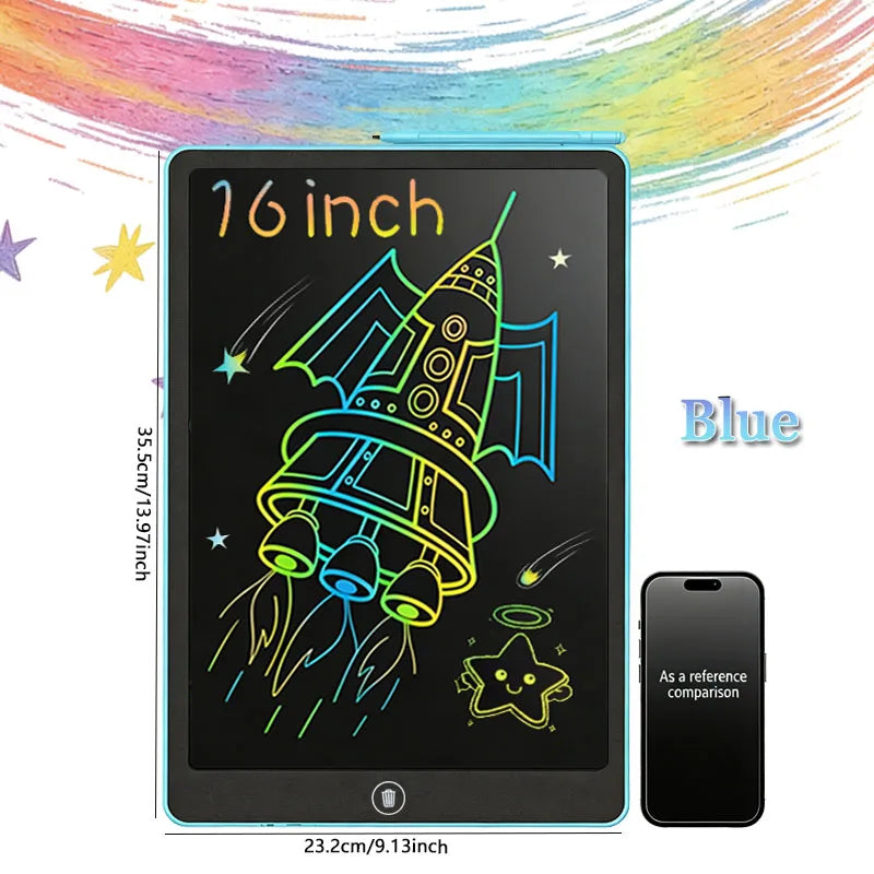16-inch LCD Writing Tablet Large Electronic Drawing Board Doodle Handwriting Board One-Key Clear Screen Perfect Educational Toy