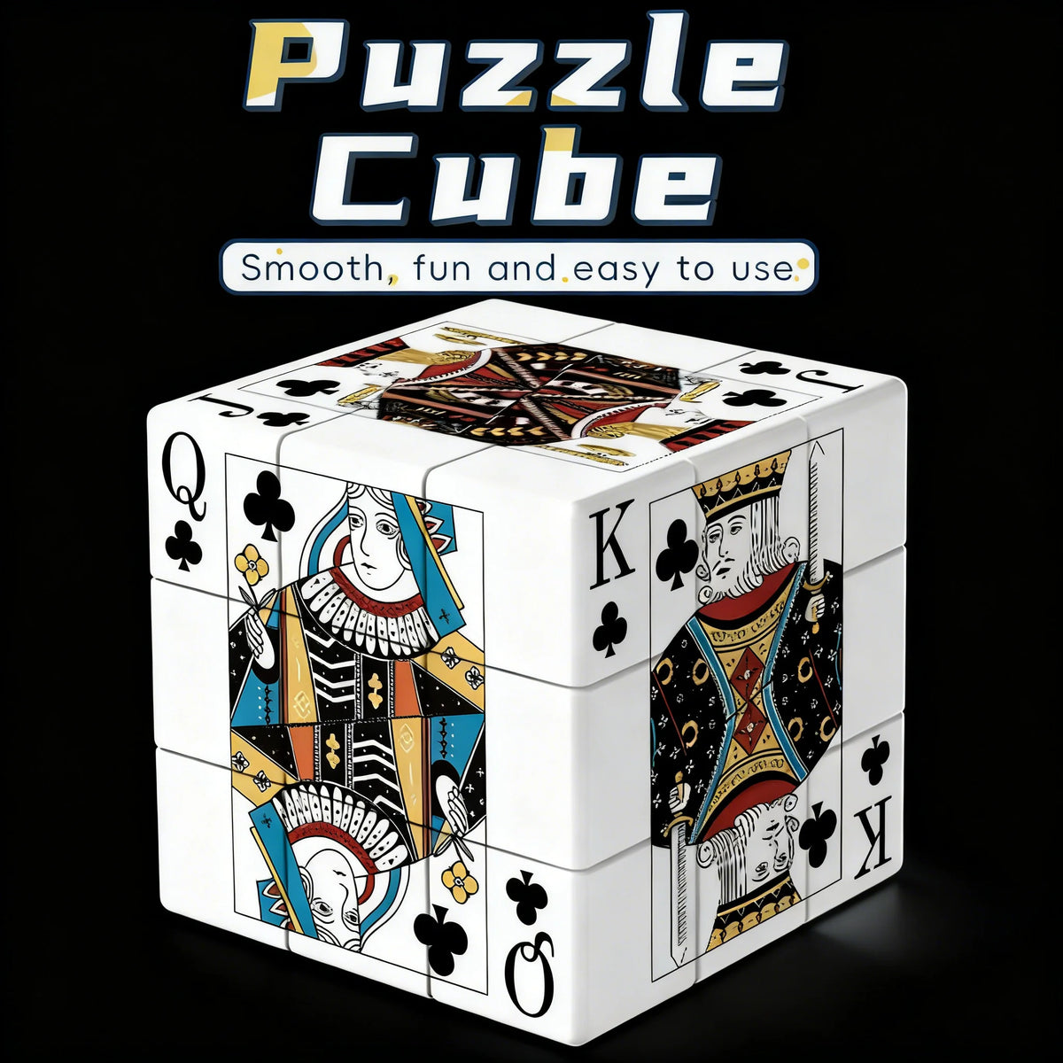 Poker Cube, 3x3 Magic Cube, Playing Cards Cube, 3x3x3 Speed Cube Toys, Suitable for Children and Adults, Party Event Gifts