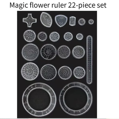 22pcs Spirograph Drawing Kaleidoscope Ruler Set Geometry Ruler Math Roulette Drawing Tool Learning Drawing Toy Art Tool