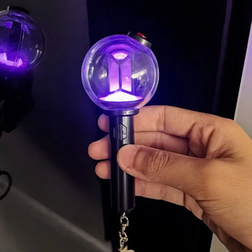 In Stock Mini Kpop Army Ver 4 Lightstick Light Up Glowing Pendant Keychain Keyring For Fans Concert Portable Decoration Gifts