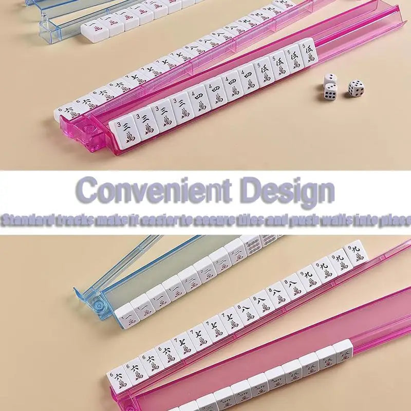 4pcs Mahjong Pusher Rack Clear Multicolor Mahjong Pusher Racks Acrylic Storage Organizer Board Game Accessories Mahjong Supplies