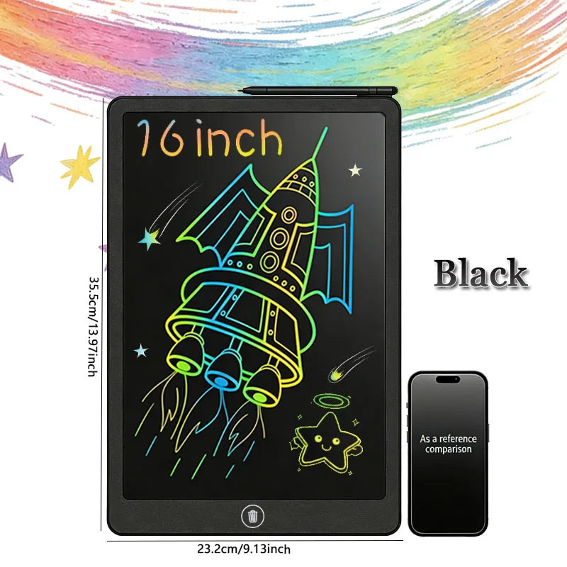 16-inch LCD Writing Tablet Large Electronic Drawing Board Doodle Handwriting Board One-Key Clear Screen Perfect Educational Toy