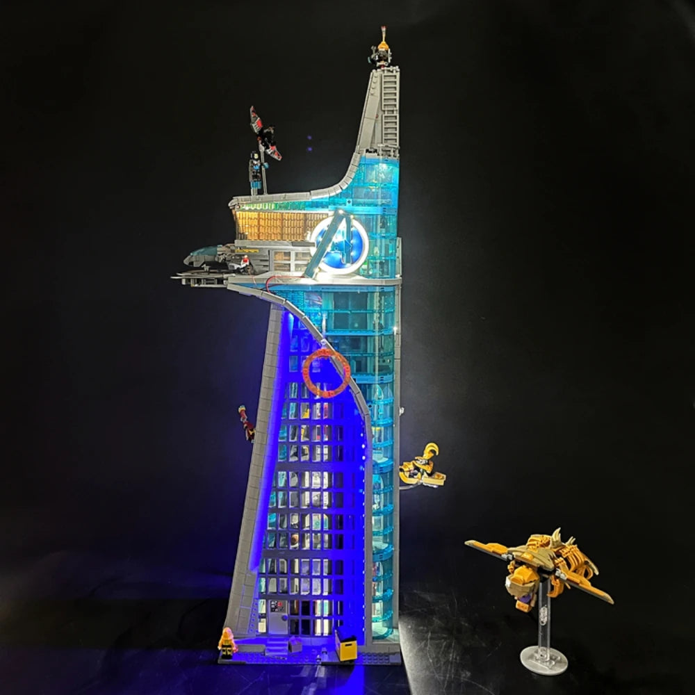 BYB LED Light Kit For 76269 Avengers Tower Building Blocks Decorative Lamp Remote Control Not Include  Building