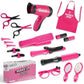17pcs Pretend Play Hair Salon Set For Girls, Including Hair Dryer Toy,Hair Cutting Cape Styling Accessories,Toys For Girls