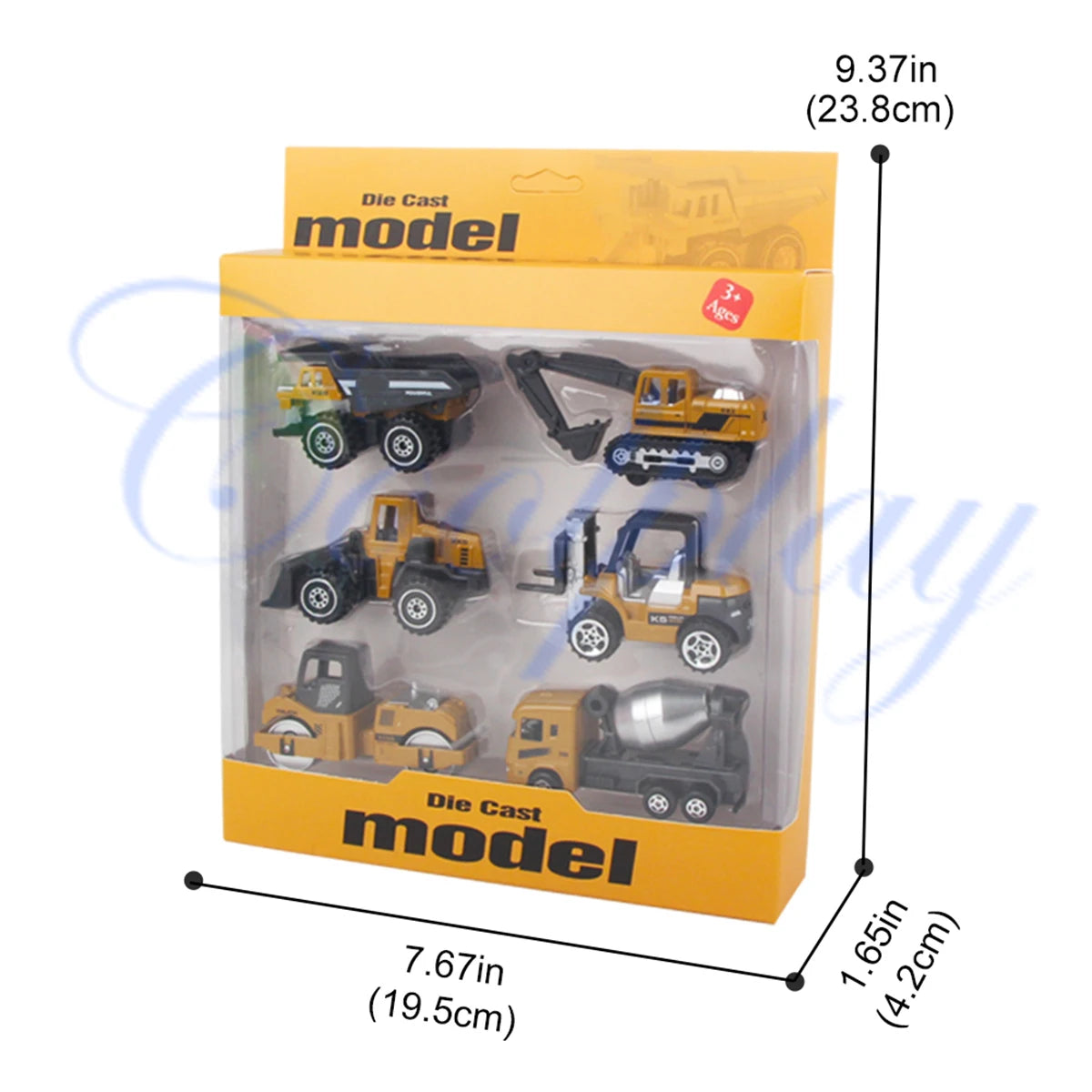6pcs/set Alloy Engineering Truck Toy Car Classic Construction Model Vehicle Loader Tractor Excavator Toys for Boys Gifts