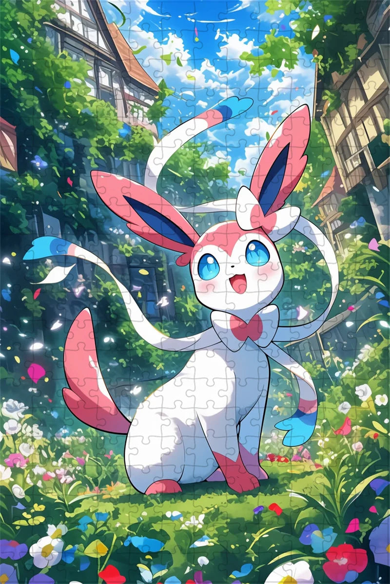 Japan Anine Pokemon Puzzles Eeveelution 108/300/500/1000 Pcs Cartoon Jigsaw Puzzles for Adults Stress Relief Toys