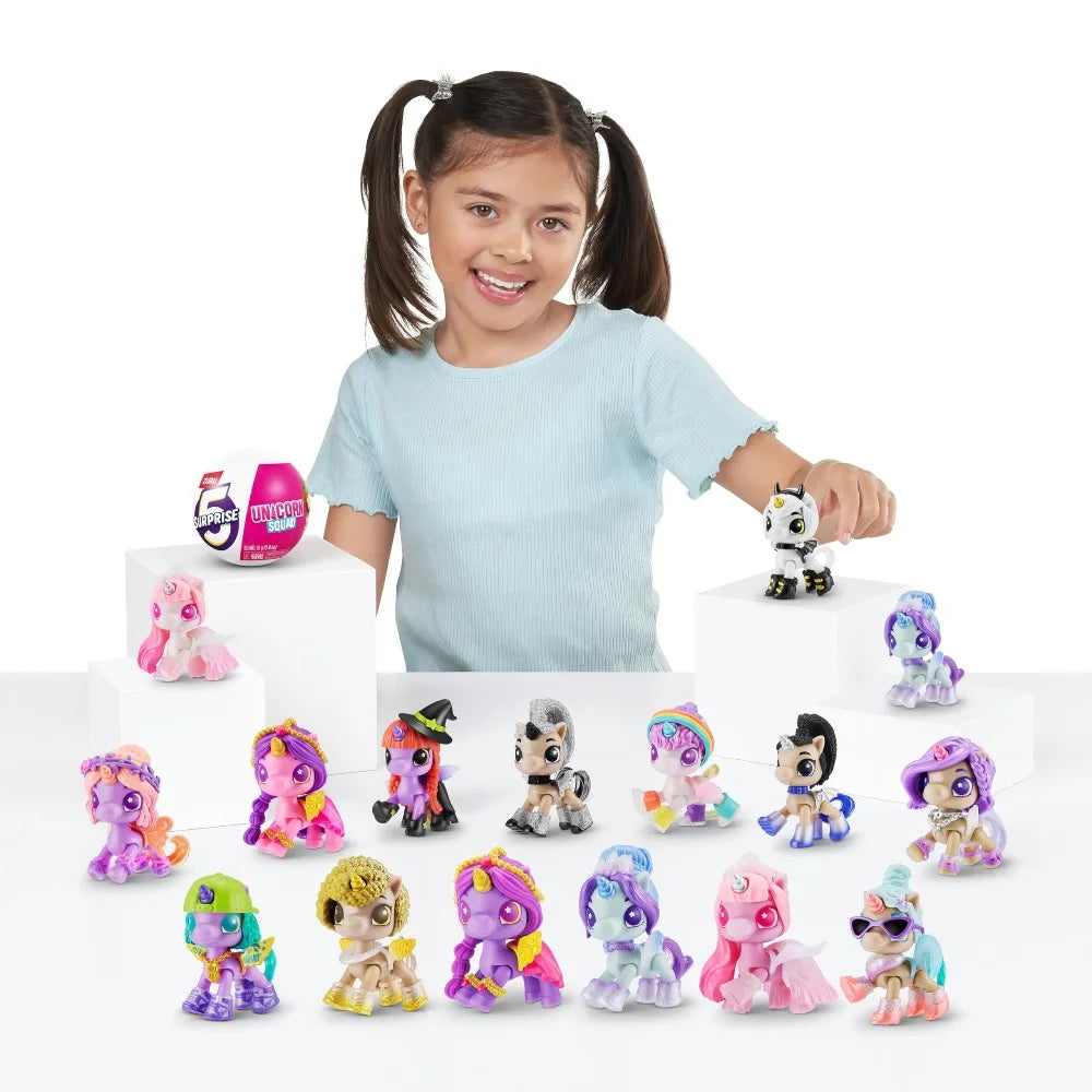 ZURU 5 Surprise Mini Brand Unicorn Squad Verrasingsball Luminous Fairy Favorite Gift Cute Pony Blind Box Accessory