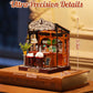 Rolife DIY Miniature House Kit Tipsy Cat Bar Mini Dollhouse Model Building Kit Wooden 3D Puzzle Toys with LED Light for Home Decor Gift for Adults Kids Friends
