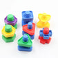 5Set Screw Building Blocks Plastic Insert Blocks Nut Shape Toys for Educational Toys Montessori Scale Models Gift