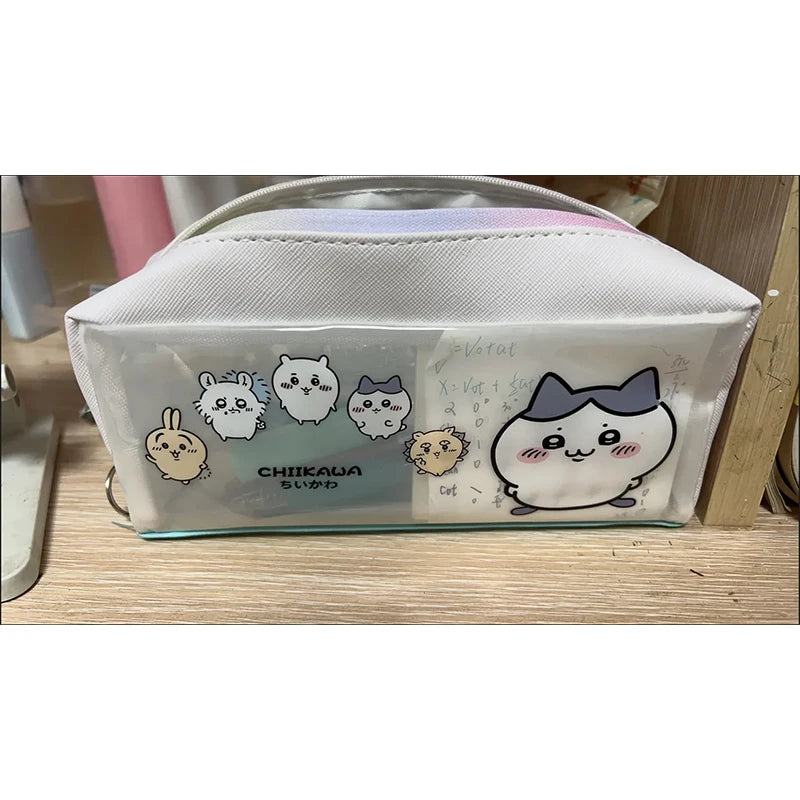 Chiikawa Cartoon Pencil Case Cute Large Capacity Stationery Storage Bag Pencil Box Students School Office Desk Organizer Pouch