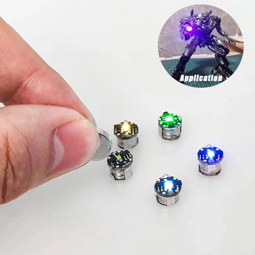 3pcs Mini Magnetic Control Led Lamp Wireless Light Diy Model Making Toys for Robots/Airplane Model/Cars/Diorama with Batteries