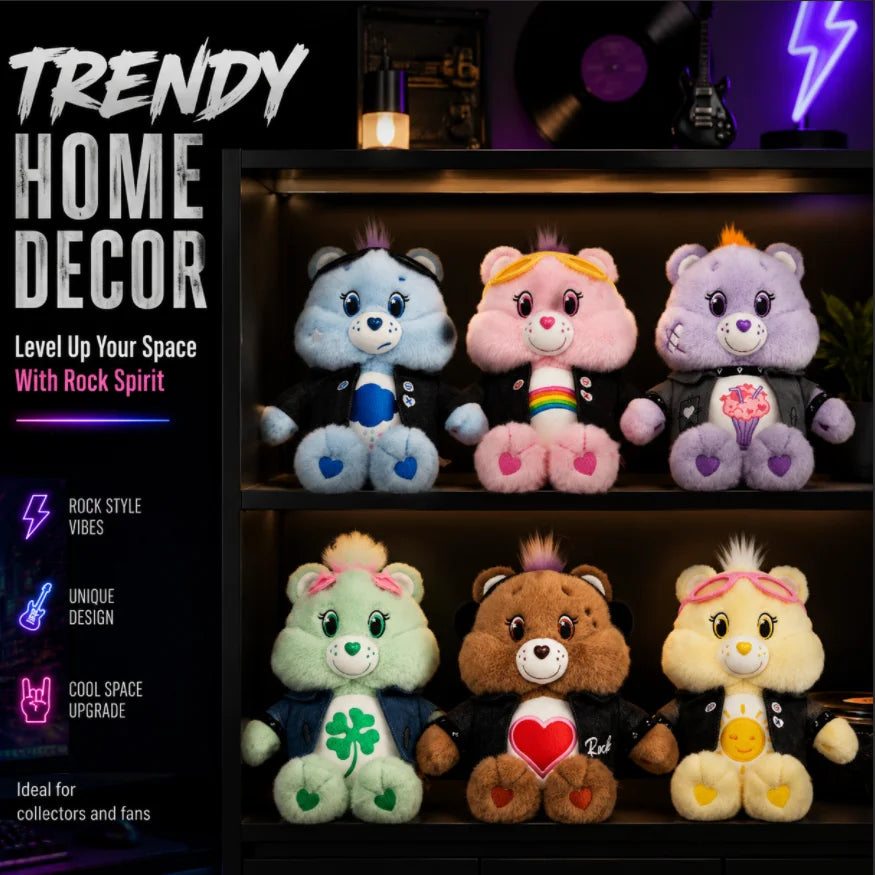 Care Bears 33cm Plush Toy Cartoon Dolls Cute Stuffed Bear Toys Denim Jacket Soft Animal Doll Gift Home Decor Ornament Collectib