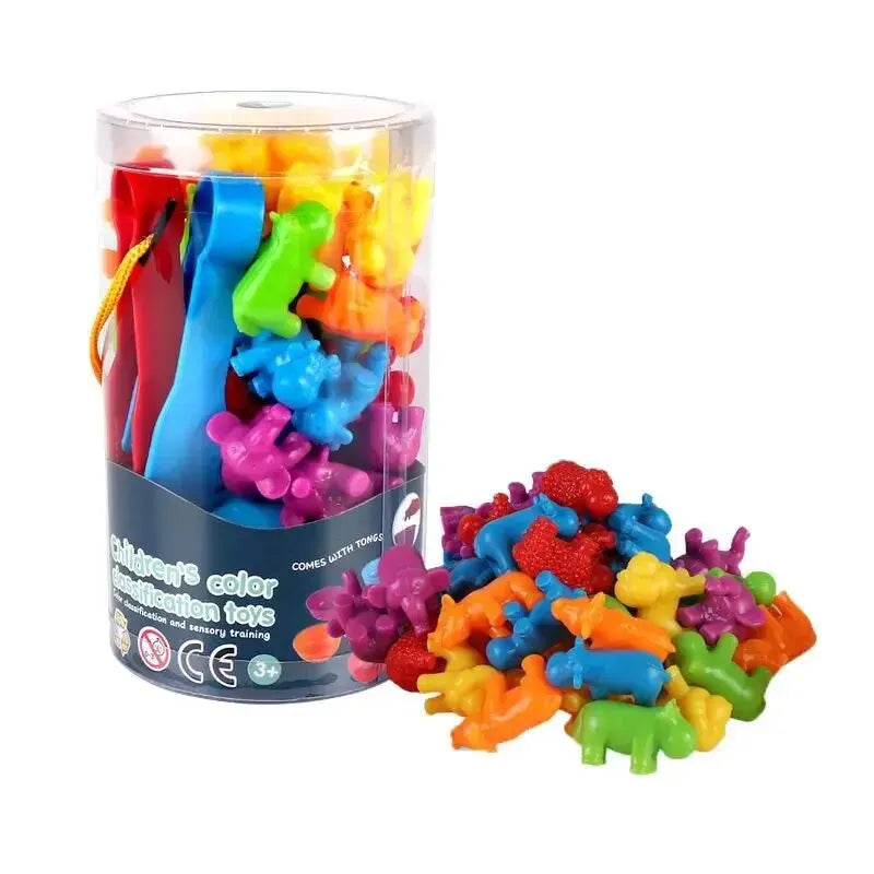 Rainbow Counting Animal Traffic Car Early Education Toy Animal Cognition Math Teaching Assisted Kindergarten Games