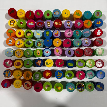 20pcs Assorted Stamps for Self-ink Stamps Toy Anima Smiley Face Seal Scrapbooking DIY Painting Photo Album Decor