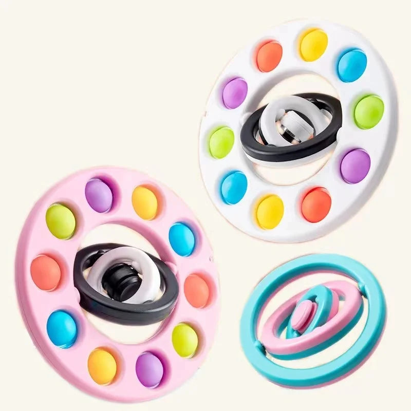 Bubble Wheel Fidget Spinner Flip 3D Adult Manual Rotation and Pressing Bubble Stress Relieving Toy Children's Sensory Gyroscope