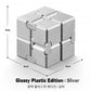 Cool Silver Fidget Cube Lightweight Ultra Durable Sensory Stress Relief Anti-Anxiety Toy Exquisite Decompression Gift for Adults