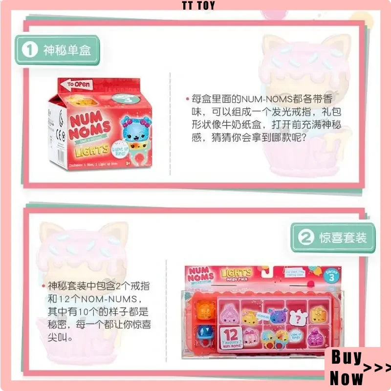Hot Sale Num Noms Scented Sparkle Light Up Ring Blind Box Fun Unboxing Play Toys Mystery Box Surprise Girl'S Birthday Toy Gifts