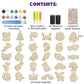 DIY Wooden Magnets Wood Crafts Kit for Kids Glow in The Dark, Arts Supplies Painting Kit, Fun Party Favors for Christmas Gifts
