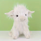 30cm Simulation Kyloe Cream Highland Cow Animal Plush Doll Soft Stuffed Highland Cow Cattlle Plushie Gift for Kids Boys Girls