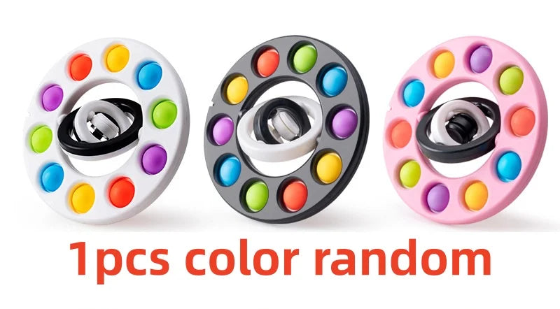 Bubble Wheel Fidget Spinner Flip 3D Adult Manual Rotation and Pressing Bubble Stress Relieving Toy Children's Sensory Gyroscope