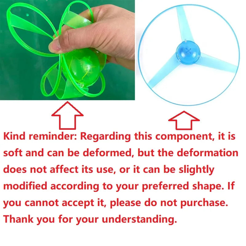 Luminous Flying Disc Propeller Toys LED Lighting Pull String Flying UFO Toy Spinning Top Outdoor Game Sports Toy Gift