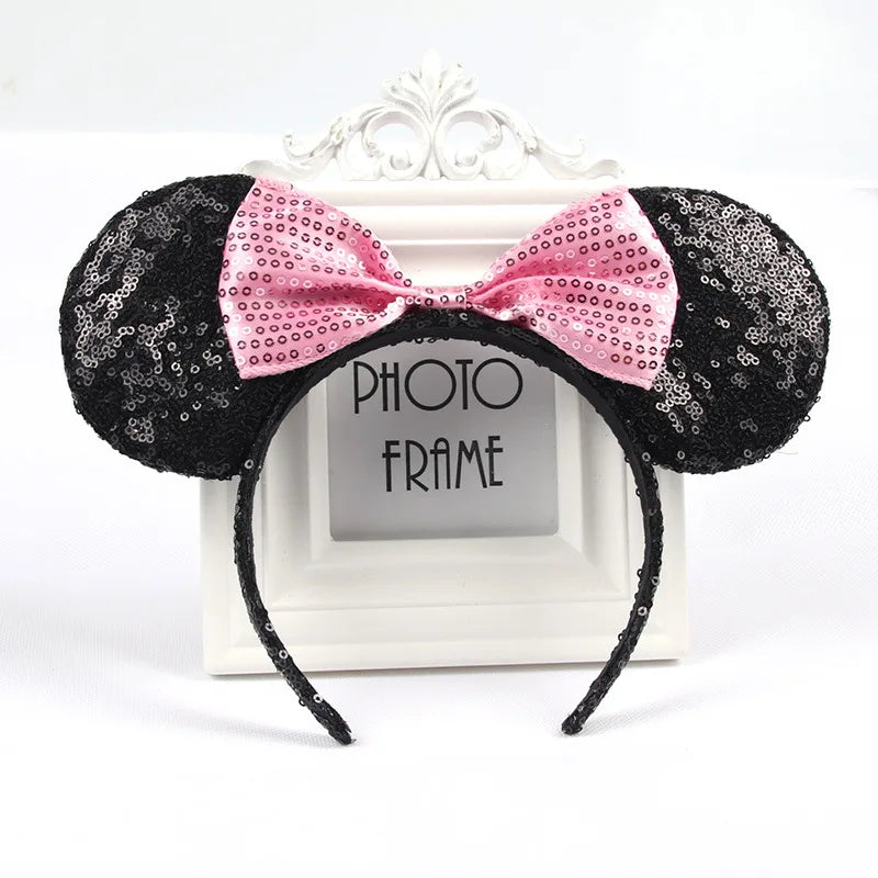 Mouse Ears Headhand for Girls Adults Cute Cartoon Party Cosplay Hair Accessories Sequin Bows Hairband Toys