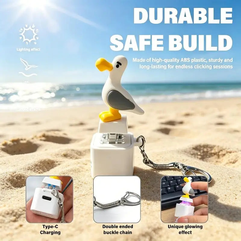 Mine Seagull Keycap Keychain Luminous Sounding Stress Relief Creative Fidget Toy Pocket Portable Electronic Pendant For Adult