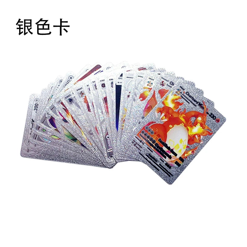 81-15Pcs Pokemon Cards Gold Silver Vmax GX Card Collection Battle Trainer Card Spanish English French Child Toys Christmas Gifts
