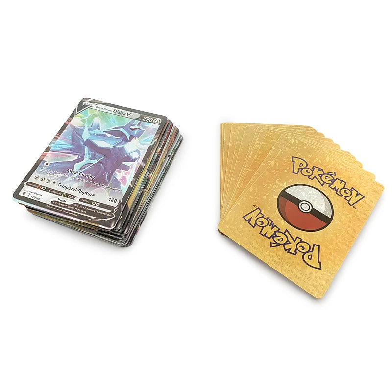 81-15Pcs Pokemon Cards Gold Silver Vmax GX Card Collection Battle Trainer Card Spanish English French Child Toys Christmas Gifts
