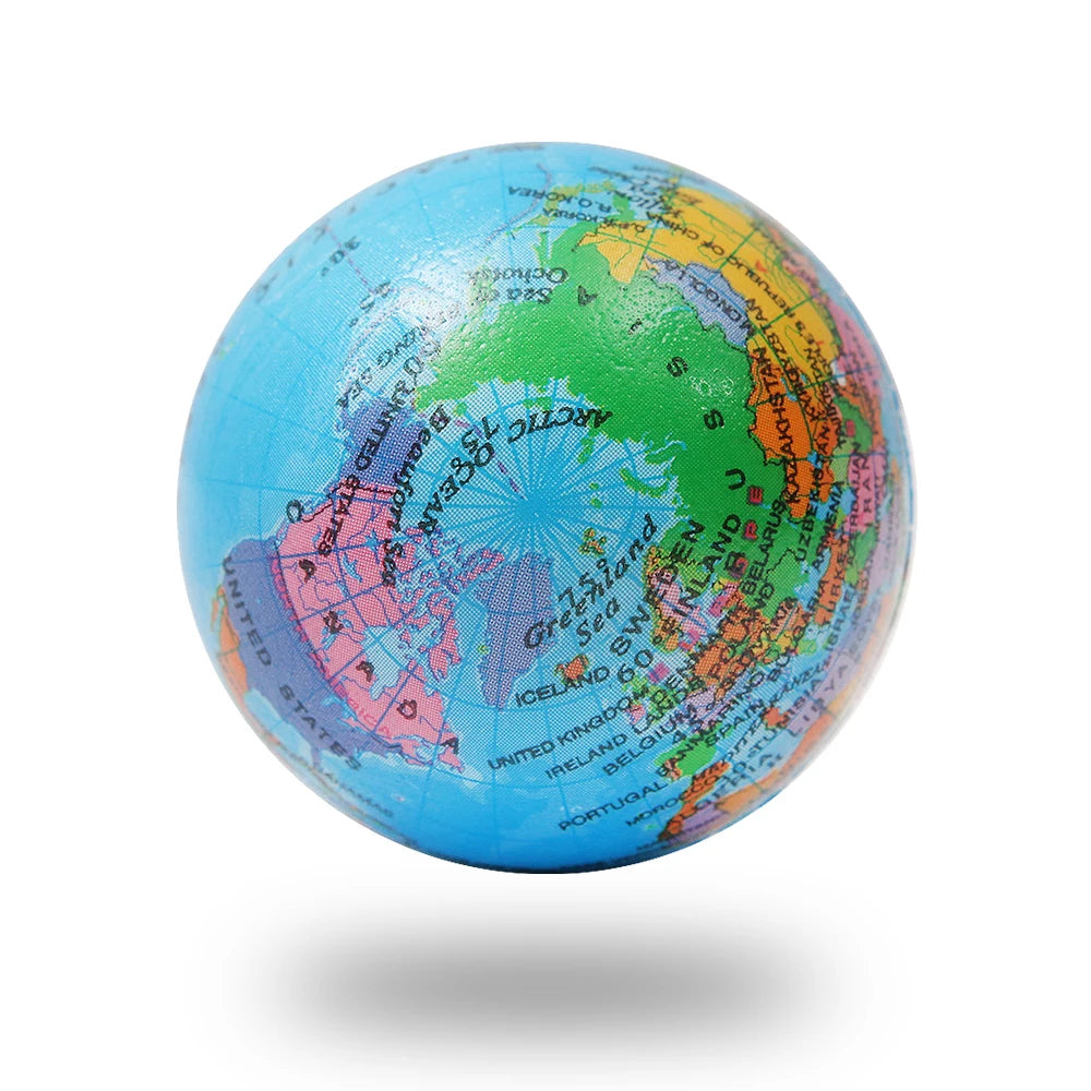 Earth Squeeze Balls Soft Foam Globe Stress Relief Squeeze Toys Hand Wrist Exercise Sponge Toy For Kids Adults Educational Gifts