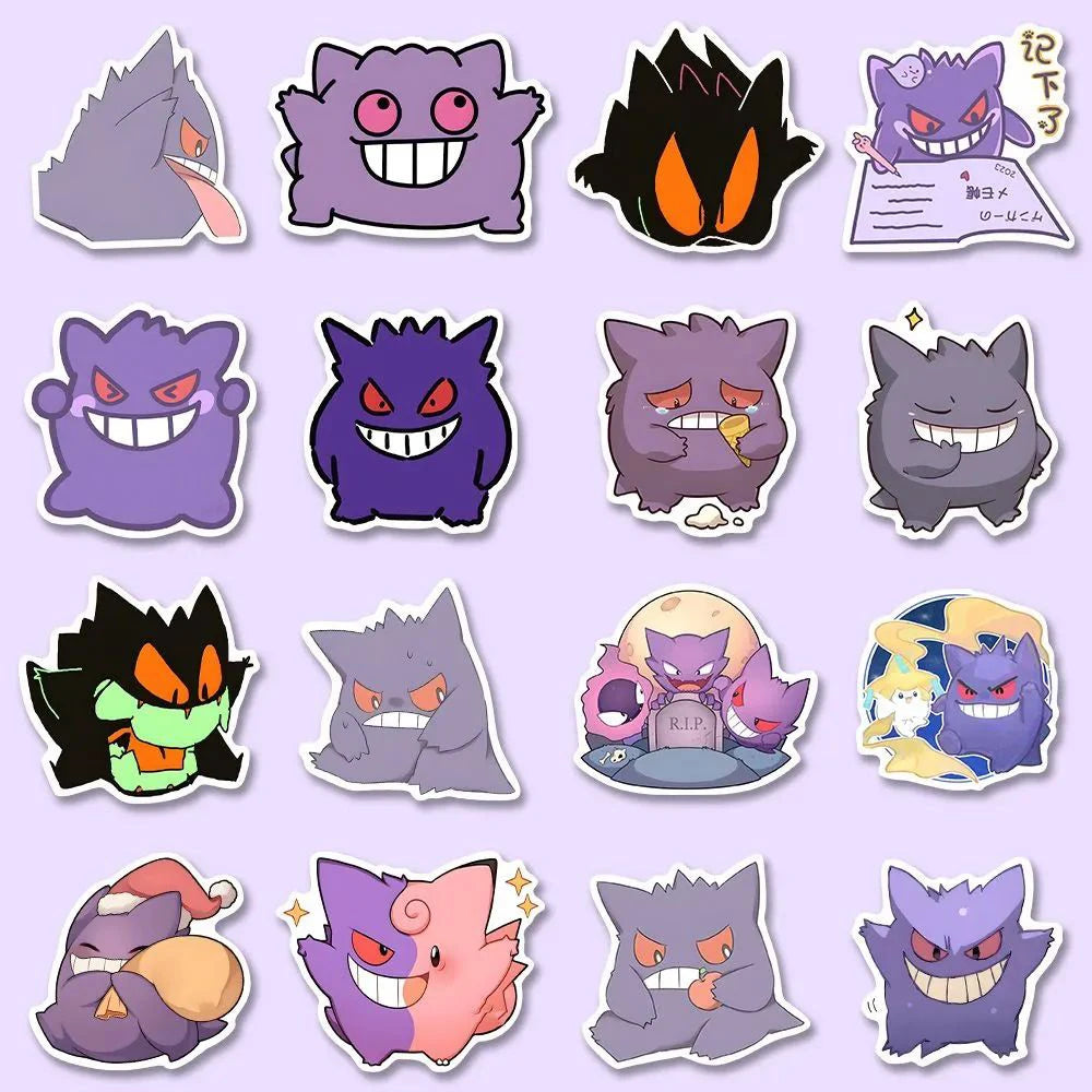10/20/40/80pcs Funny Gengar Anime Stickers Pokemon Cartoon Decals DIY Luggage Laptop Waterproof Kid Graffiti Cute Sticker Toys